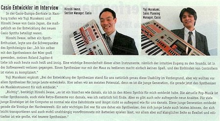Casio Entwickler im Interview Casio Entwickler im Interview