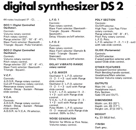 Crumar DS Datenblatt