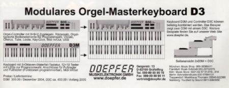 Modulares Orgel-Masterkeyboard D3