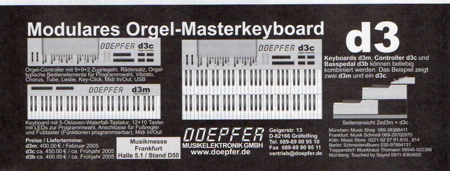 Modulares Orgel-Masterkeyboard d3