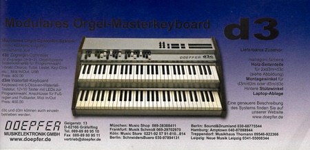 Modulares Orgel-Masterkeyboard D3