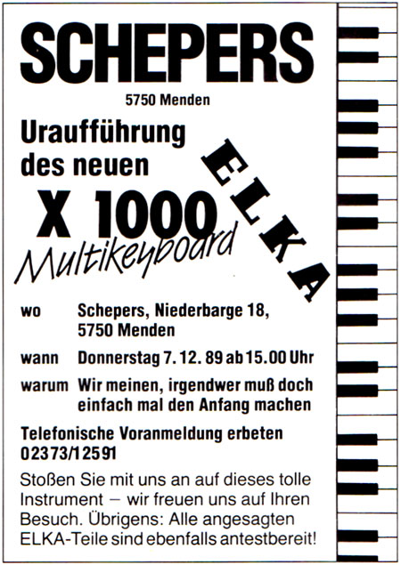 Uraufführung des neuen ELKA X 1000 Multikeyboard