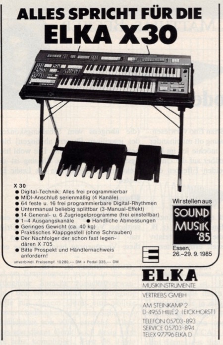 Alles spricht für die ELKA X 30 Alles spricht für die ELKA X 30