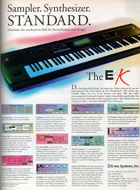 Sampler. Synthesizer. Standard. The E4K