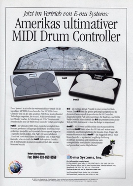 Jetzt im Vertrieb von E-mu Systems: Amerikas ultimativer MIDI Drum Controller