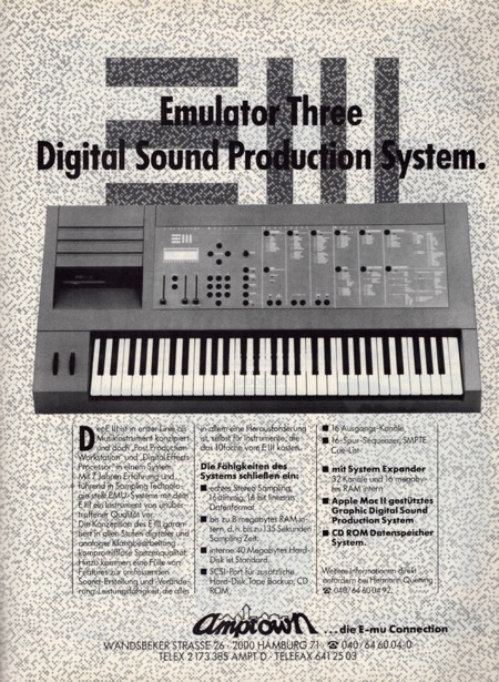 Emulator Three Digital Sound Production System.