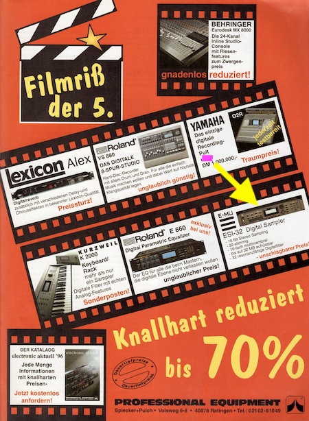 Filmriß der 5. - ESI-32 Digital Sampler - unschlagbarer Preis