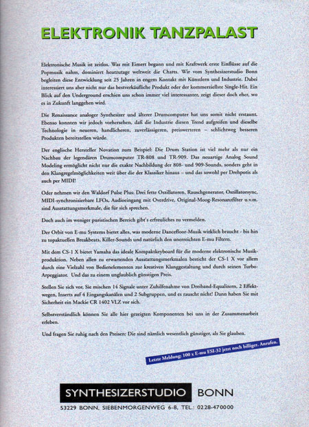 Elektronik Tanzpalast (rechte Seite)