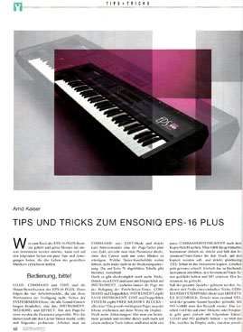 Tipps & Tricks zum EPS 16 Plus von Arnd Kaiser