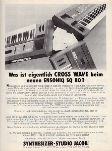 Was ist eigentlich CROSS WAVE beim neuen ENSONIQ SQ 80?