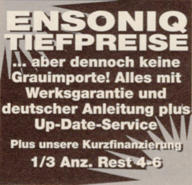 Ensoniq Tiefpreise