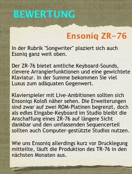 Bewertung: ENSONIQ: ZR-76