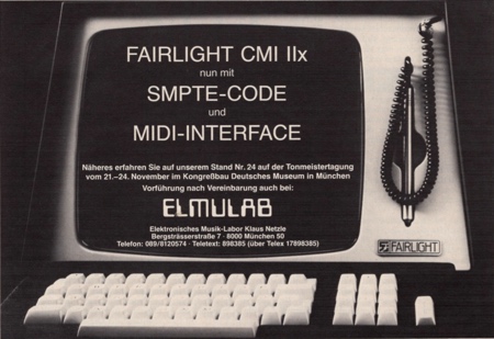 FAIRLIGHT CMI IIx - nun mit SMPTE-CODE und MIDI-INTERFACE