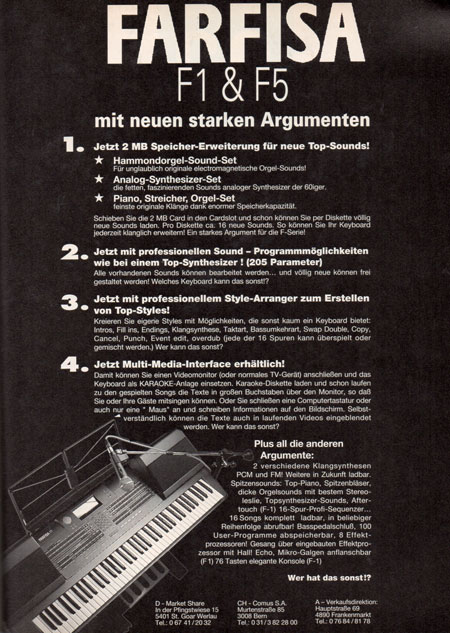 FARFISA F1 & F5 mit neuen starken Argumenten