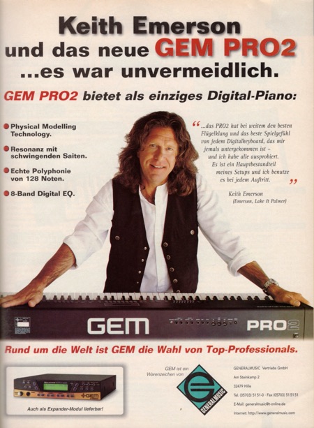 Keith Emerson und das neue GEM PRO2 ...es war unvermeidlich.