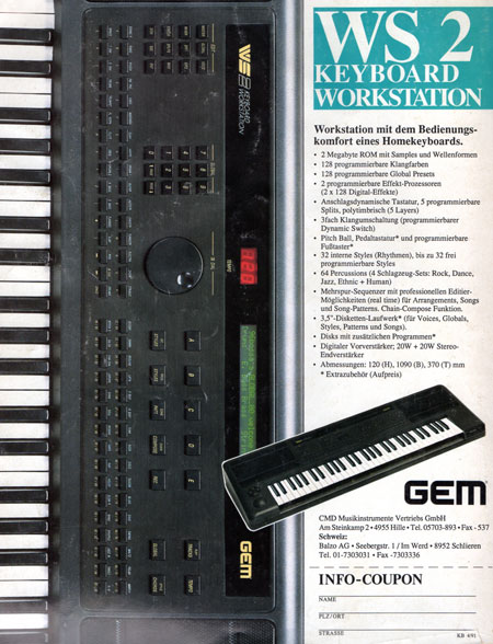 WS2 KEYBOARD WORKSTATION