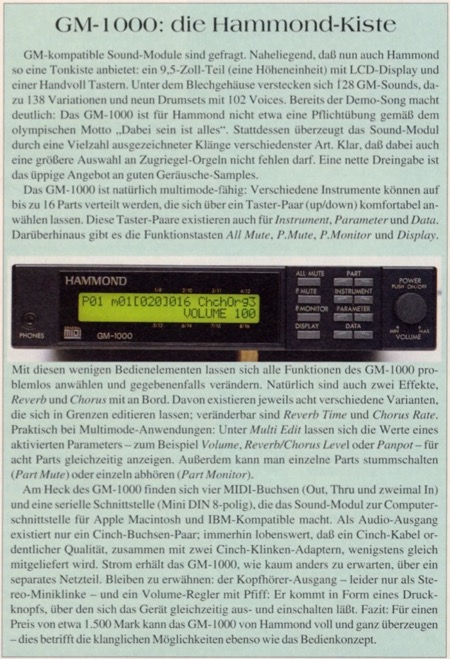GM-1000: die Hammondkiste GM-1000: die Hammondkiste