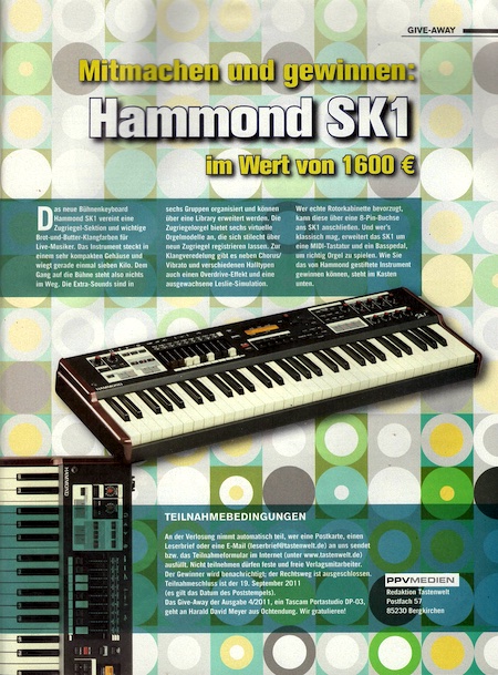 Zu gewinnen: Hammond SK1 im Wert von 1600 €