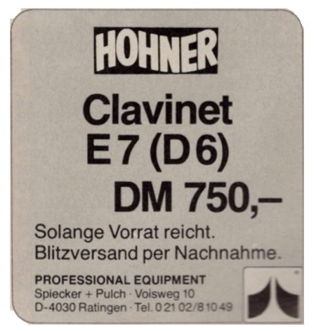 Hohner Clavinet E7 (D6) DM 750,-