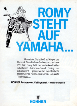 Romy steht auf Yamaha...