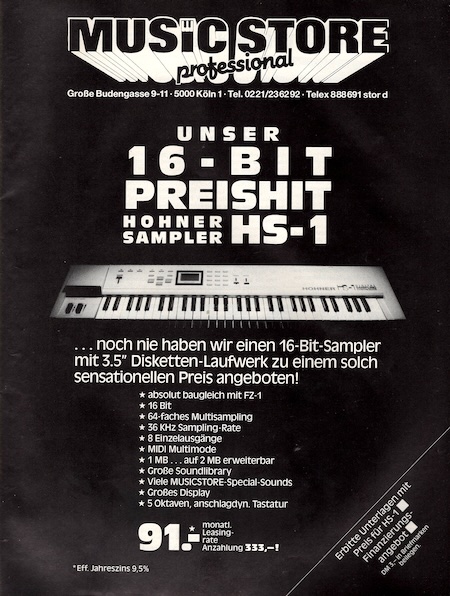 Unser 16 - Bit Preishit Hohner Sampler HS-1.