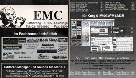 Editoren/Manager und Sounds für Korg 01W …