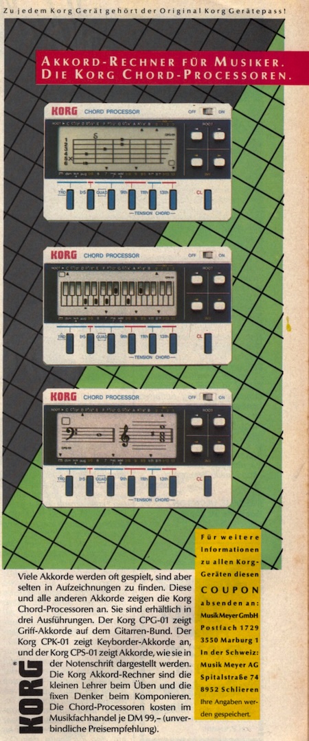 Akkord-Rechner für Musiker. Die Korg Chord-Processoren. Akkord-Rechner für Musiker. Die Korg Chord-Processoren.