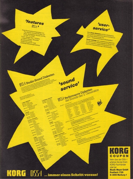 KORG DSS-1 ... immer einen Schritt voraus! KORG DSS-1 ... immer einen Schritt voraus!