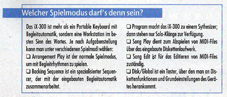 iX-300 - Die Spielmodi iX-300 - Die Spielmodi