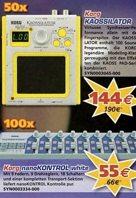 50x Korg Kaossilator 144 €