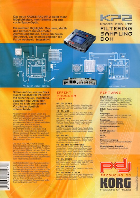 KORG KAOSS PAD - Filtering Sampling Box