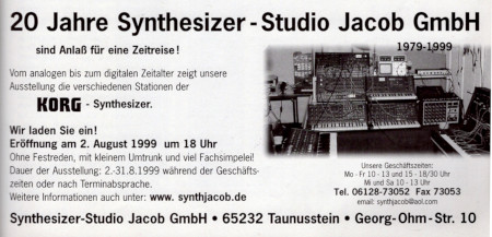 20 Jahre Synthesizer-Studio Jacob GmbH - die verschiedenen Stationen der KORG-Synthesizer.