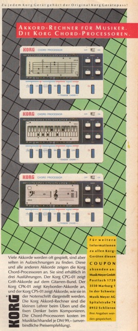 Akkord-Rechner für Musiker. Die Korg Chord-Processoren.