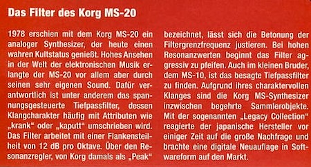 Das Filter des Korg MS-20 Das Filter des Korg MS-20
