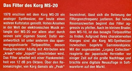 Das Filter des Korg MS-20