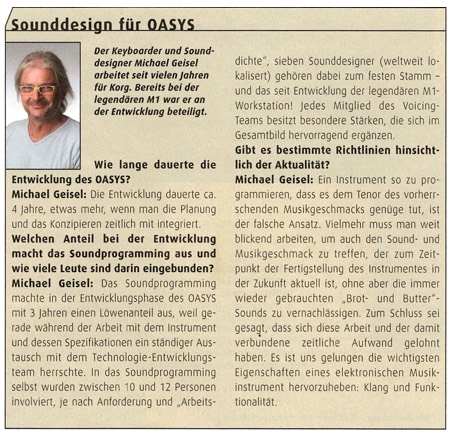 Sounddesign für OASYS