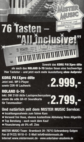 76 Tasten „All inclusive!“