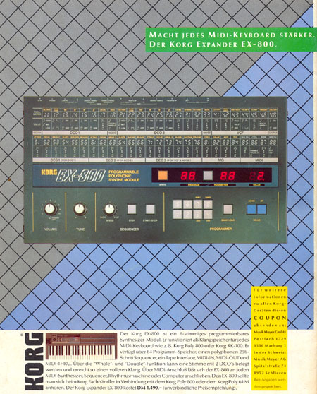 Macht jedes Midi-Keyboard stärker. Der Korg Expander EX-800. Macht jedes Midi-Keyboard stärker. Der Korg Expander EX-800.