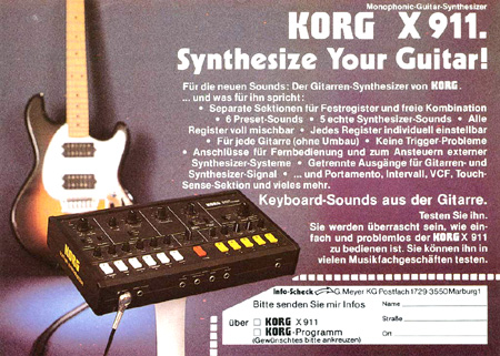 KORG X-911. Synthesize your Guitar! KORG X-911. Synthesize your Guitar!
