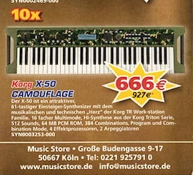 10x Korg X-50 Camouflage 666€