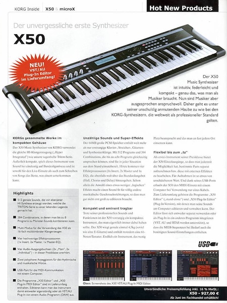 Der unvergessliche erste Synthesizer - X50