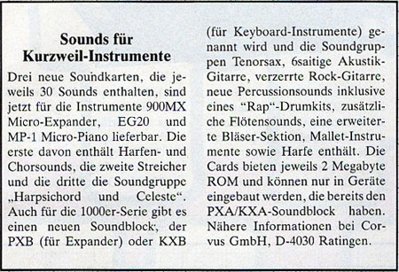 Sounds für Kurzweil-Instrumente Sounds für Kurzweil-Instrumente