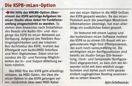 Die KSP8-mLan-Option
