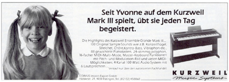 Seit Yvonne auf dem Mark III spielt, übt sie jeden Tag begeistert.