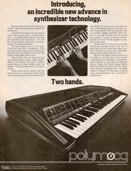 Introducing, an incredible new advance in synthesizer technology.