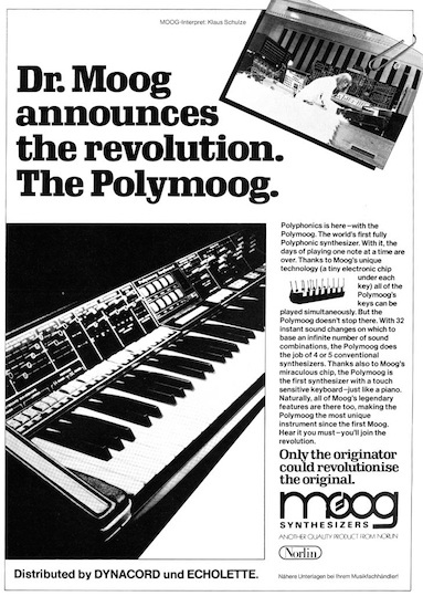 Dr. Moog announces the revolution. The Polymoog.