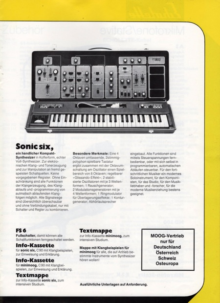 Sonic six, ein handlicher Kompaktsynthesizer