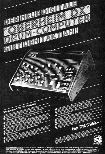 Der neue digitale *Oberheim DX* Drum-Computer gibt den Takt an!