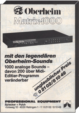 Oberheim Matrix-1000 mit den legendären Oberheim-Sounds