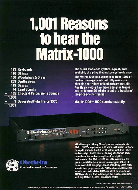 1,001 Reasons to hear the Matrix-1000 1,001 Reasons to hear the Matrix-1000